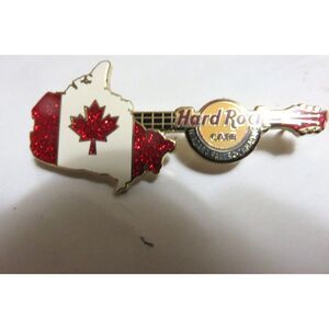 Hard Rock Cafe guitar Niagara Falls Canada pin with Canadian Flag